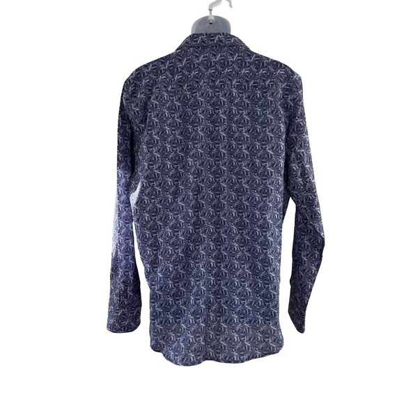 Robert Graham Shirt Mens XL Blue Classic Fit Linen Blend Long Sleeve Button Up - Picture 3 of 16